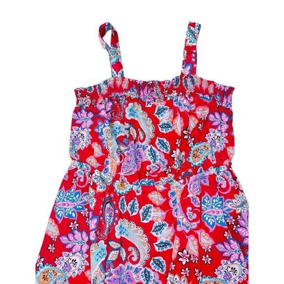 *Talbots Dress Womens Plus 22W Red Paisley Floral Summer Vacation Travel Resort - Picture 4 of 7